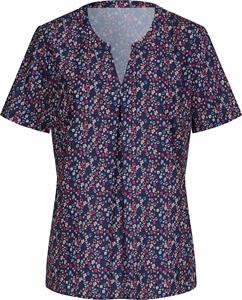 Your Look... for less! Dames Comfortabele blouse marine/koraal bedrukt Größe