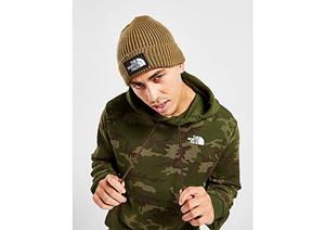 The North Face Logo Box Cuffed Beanie - Green- Dames