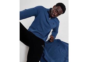 Fred Perry Twin Tipped Half Zip Sweatshirt - Blue- Heren