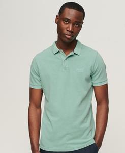 Superdry Mannen Destroyed Poloshirt Lichtblauw