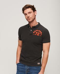 Superdry Mannen Vintage Athletic Poloshirt Zwart