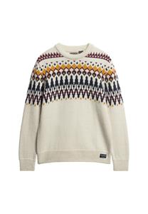 Superdry FAIRISLE KNIT CREW JUMPER Ecru Multi  