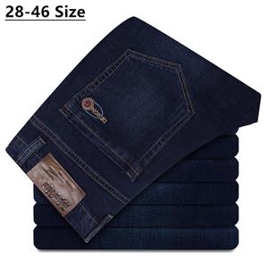 YL Mall KEEP-44 Grote maat mannen blauwe losse jeans herfst en winter recht denim broek mannelijk merk broek