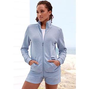 Bench. Loungewear Sweatvest - lounge jas met glanzende logostiksel op de staande kraag, loungewear