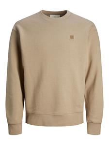 Jack & Jones Jprcc badge sweat crew neck ecru