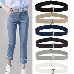 Have feelings for you Women No Show Invisible Belt Elastic Stretch Waist Belt with Flat Buckle