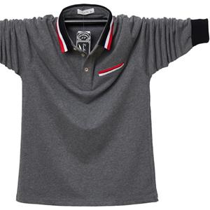 Phoca largha Nieuwe heren Plus Size Polo shirt met lange mouwen Los Casual Business T-shirt met lange mouwen