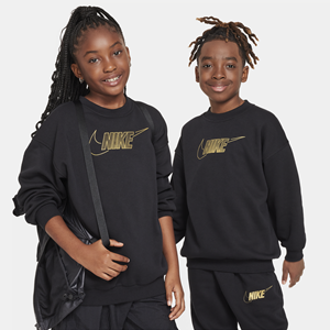 Sportswear Club Fleece sweatshirt met ronde hals voor meisjes - Zwart
