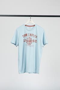 Tom Tailor T-shirt met logo printannen, blauw, Größe M
