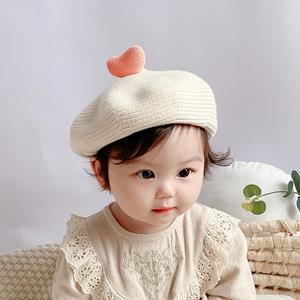 HoneyCherry Baby hat girls baby beret girl net red infant painter hat cute super cute child hat