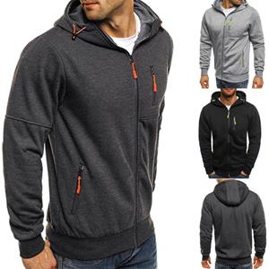 Chris 3 Jas met capuchon, effen kleur, heren, hoodies met lange mouwen, slim fit, oversized sportsweatshirts voor mannen