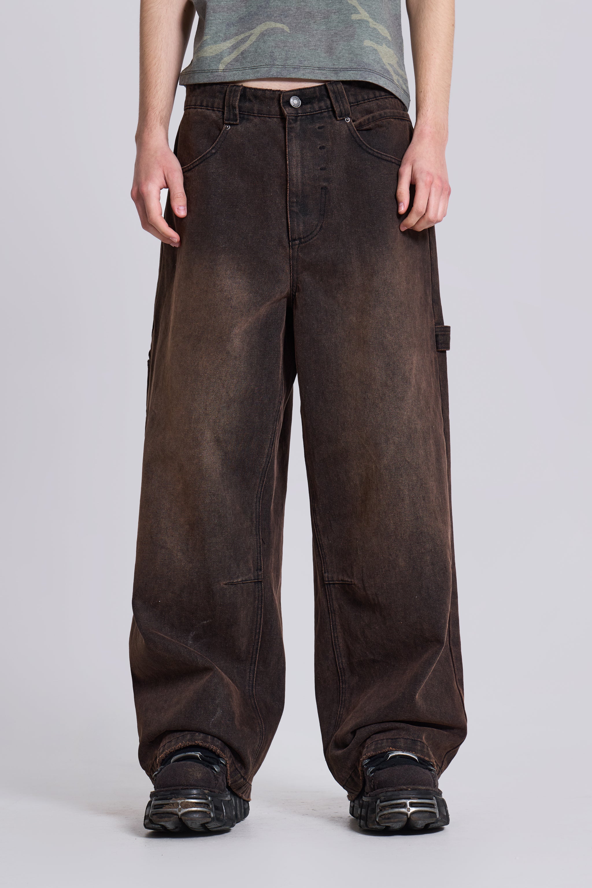 Jaded Man Brown Extreme Baggy Carpenter Jeans