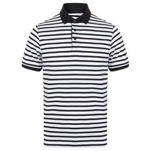 FRONT ROW Mens Striped Jersey Polo Shirt