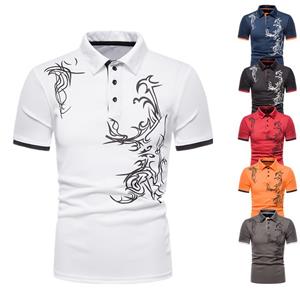 Haodingfushi Heren poloshirt met revers en korte mouwen Grafisch T-shirt Persoonlijk cool T-shirt