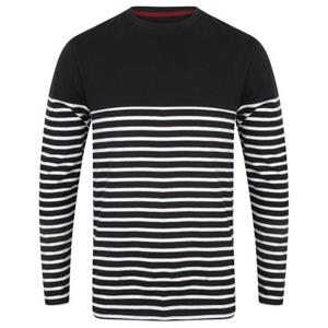 FRONT ROW Mens Long Sleeve Breton Stripe T-Shirt