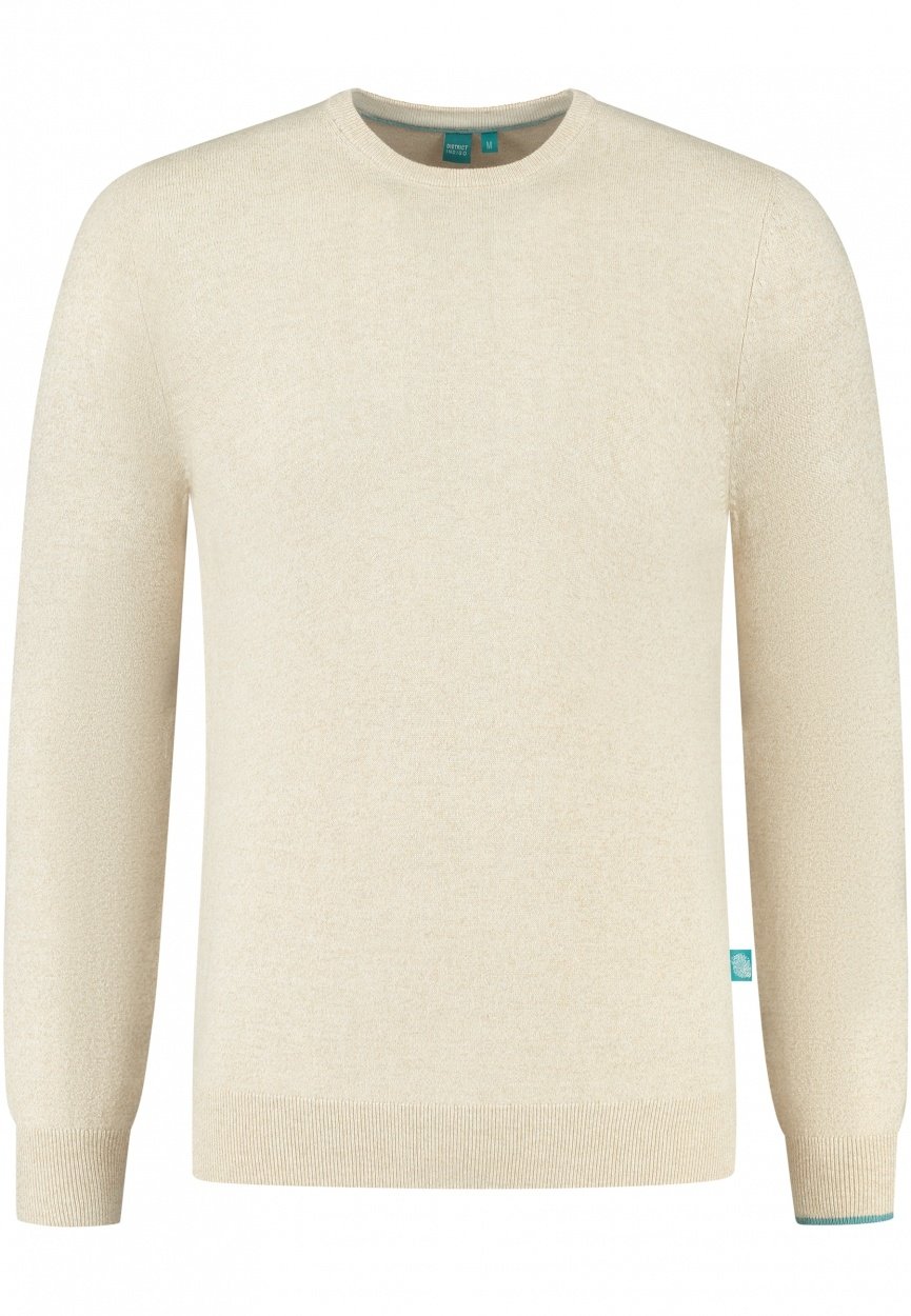 District Indigo Crewneck Pullover Beige  