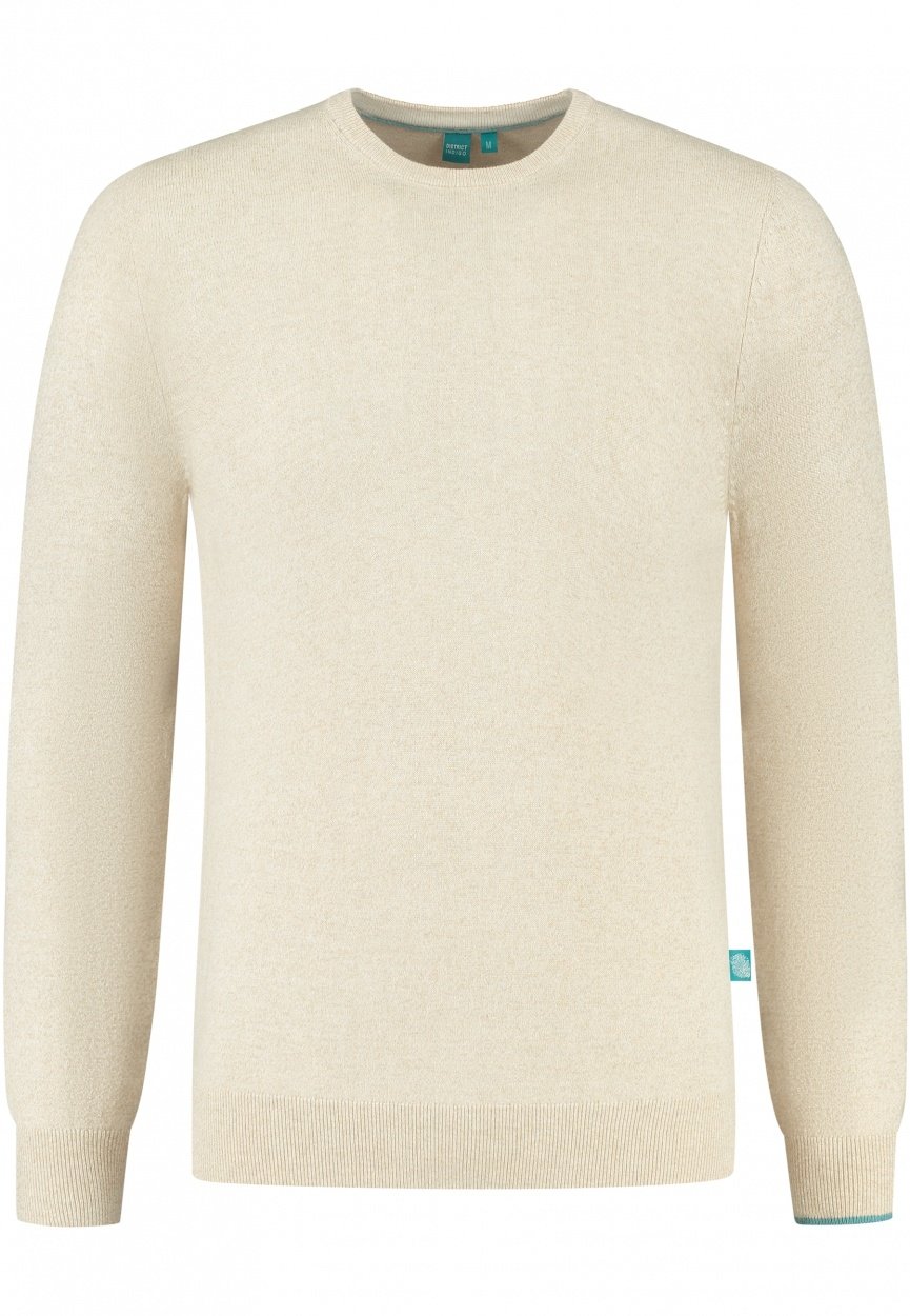 District Indigo Crewneck Pullover Beige  