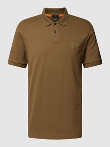 Boss Orange Poloshirt met labelpatch, model 'Passenger'