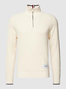 Tommy Hilfiger Strickpullover "TIPPED RIB STRUCTURE ZIP MOCK"