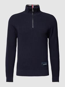 Tommy Hilfiger Strickpullover "TIPPED RIB STRUCTURE ZIP MOCK"