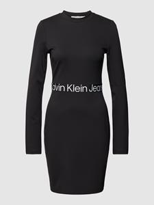Korte Jurk Calvin Klein Jeans LOGO ELASTIC MILANO LS DRESS