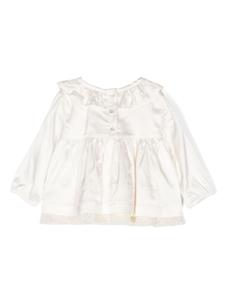 Shirt met ruchekraag - Beige