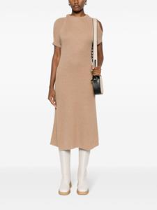 stellamccartney Stella McCartney Ribgebreide midi-jurk - Bruin