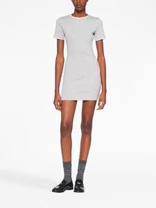 miumiu Miu Miu Mini-jurk met logopatch - Grijs