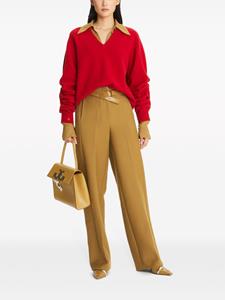 toryburch Tory Burch Geplooide pantalon van wolblend - Groen