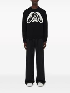 alexandermcqueen Alexander McQueen Seal logo intarsia trui - Zwart