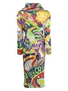 pleatspleaseisseymiyake Pleats Please Issey Miyake Midi-jurk met abstracte print - Wit