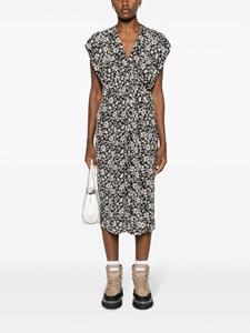 marantétoile MARANT ÉTOILE Epolia midi-jurk met bloemenprint - Zwart