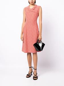 chanelpre-owned CHANEL Pre-Owned Geruite midi-jurk - Rood