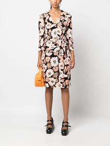 pradapre-owned Prada Pre-Owned 2000s wikkeljurk met bloemenprint - Zwart