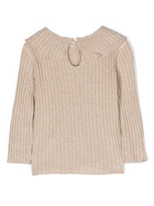 Ribgebreide trui - Beige