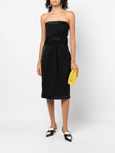 chanelpre-owned CHANEL Pre-Owned 1990s midi-jurk met strikdetail - Zwart