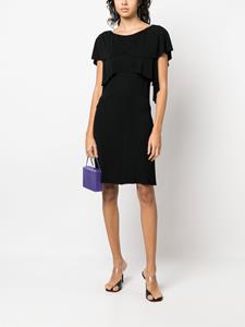 chanelpre-owned CHANEL Pre-Owned Gedrapeerde mini-jurk - Zwart