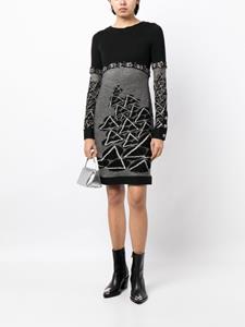 chanelpre-owned CHANEL Pre-Owned 2009 intarsia mini-jurk - Zwart