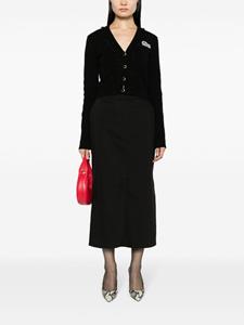 alessandrarich Alessandra Rich Ribgebreid vest - Zwart