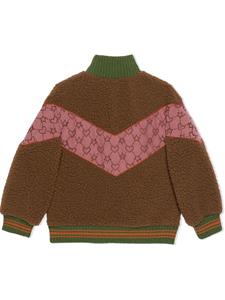 guccikids Gucci Kids Bomberjack met jacquard vlakken - Bruin