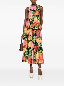 ladoublej La DoubleJ Midi-rok met bloemenprint - Zwart