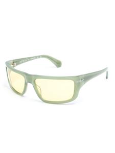 off-whiteeyewear Off-White Eyewear logo-print rectangle-frame sunglasses - Groen