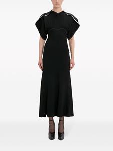 victoriabeckham Victoria Beckham Midi-jurk met gedrapeerde mouwen - Zwart