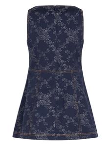 ETRO Denim mini-jurk met bloemjacquard - Blauw