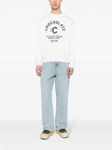 CHOCOOLATE Sweater met tekst - Wit
