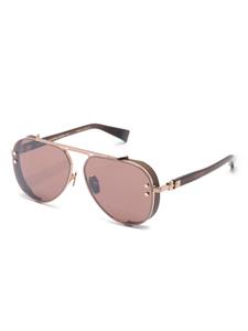 balmaineyewear Balmain Eyewear Captaine zonnebril met ovalen montuur - Bruin