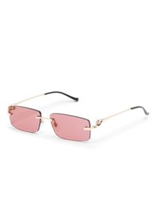 Cartier Eyewear Zonnebril met rechthoekig montuur - Bruin