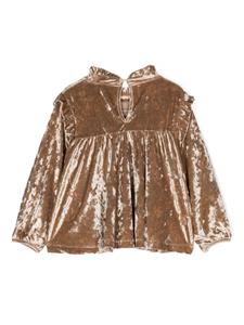 Fluwelen blouse - Beige