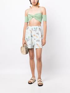 chanelpre-owned CHANEL Pre-Owned 1990s high waist shorts - Blauw