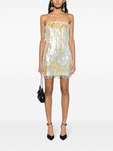 The Attico sequin-embellished minidress - Beige